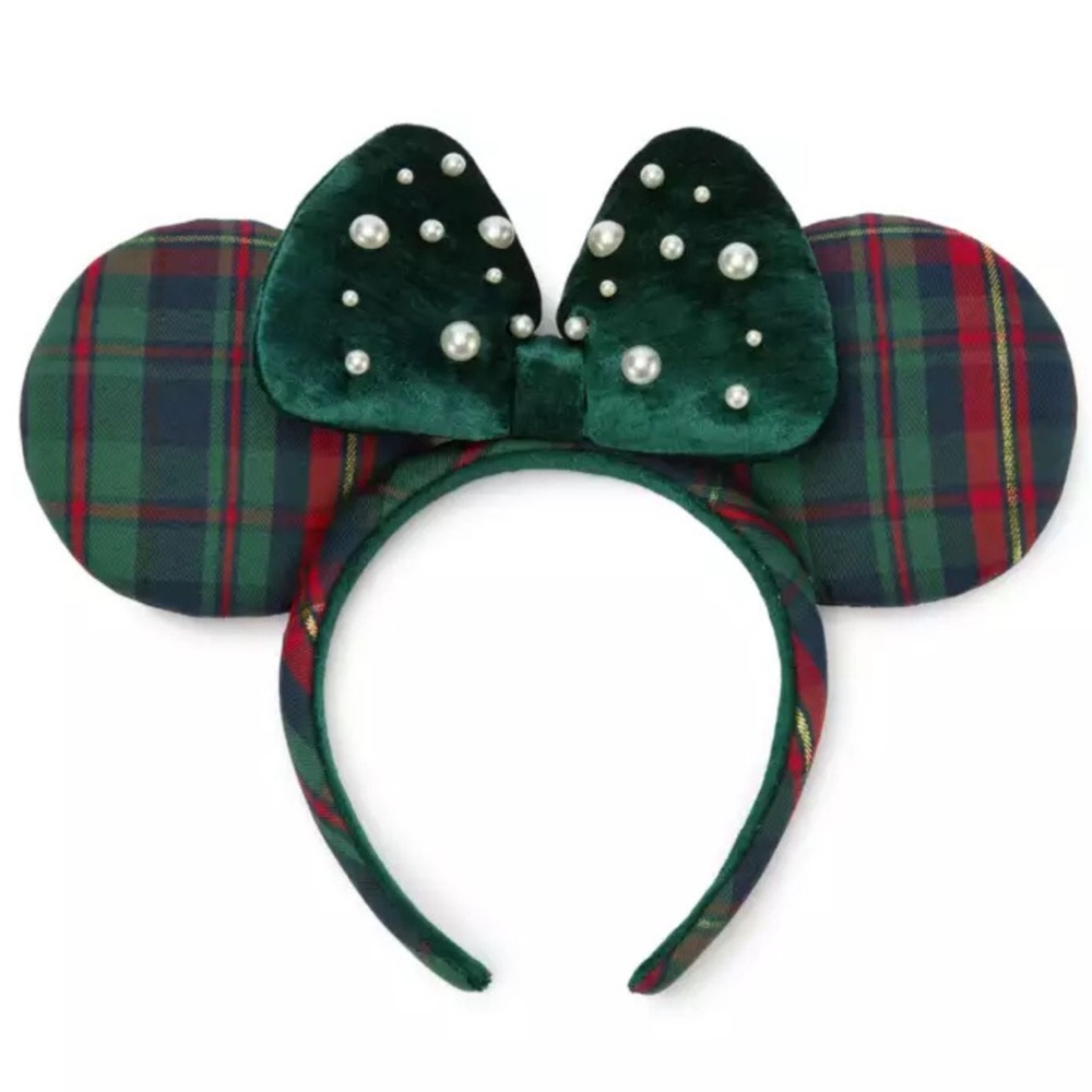 Disney Green Plaid Minnie Mouse Ears Headband